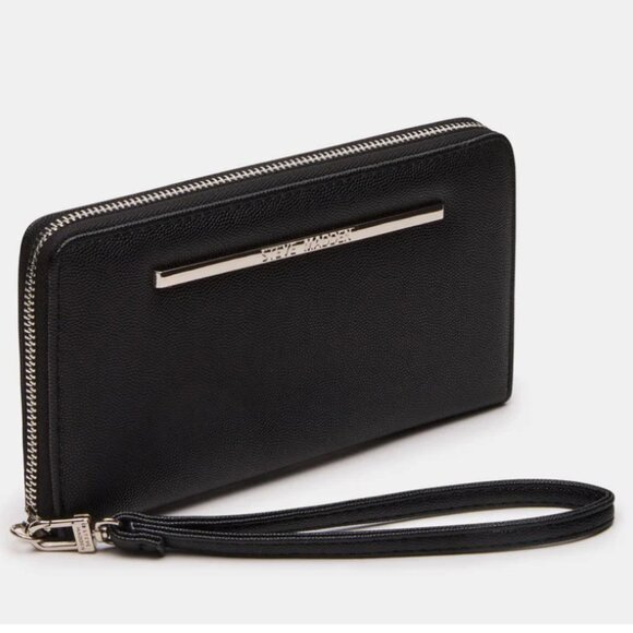 NWT & GIFT BOXED STEVE MADDEN BZIPPY WRISTLET AND BAG CHARMS KEYRING BLACK - Picture 2 of 4